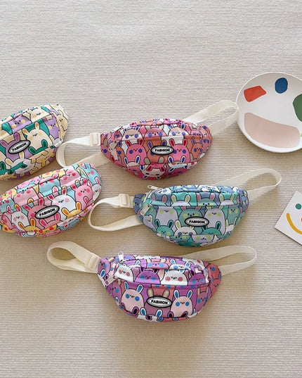 Cartoon Rabbit Kids Waist Bag Adjustable Crossbody Coin Purse