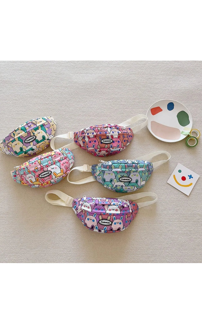 Cartoon Rabbit Kids Waist Bag Adjustable Crossbody Coin Purse