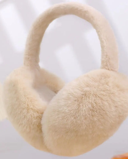 New Men Women Plush Ear Warmer Solid Color Winter Earmuffs Thickened Folding Earflap Ear Cover Outdoor Cold Protection