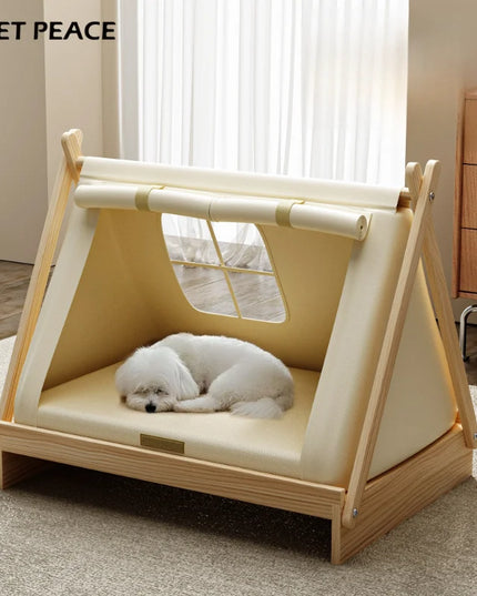 Tent Style Elevated Wooden Dog Bed