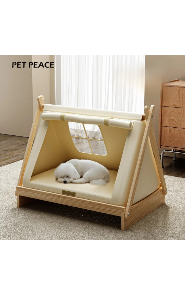 Tent Style Elevated Wooden Dog Bed