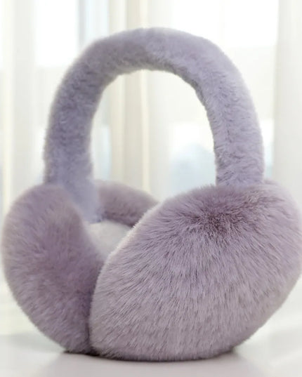 New Men Women Plush Ear Warmer Solid Color Winter Earmuffs Thickened Folding Earflap Ear Cover Outdoor Cold Protection