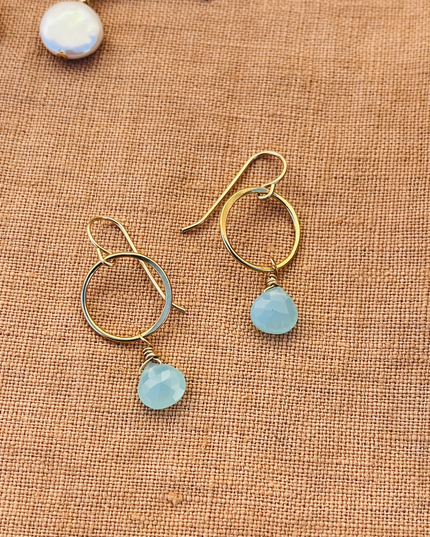 AQUA CHALCEDONY COSTA EARRINGS