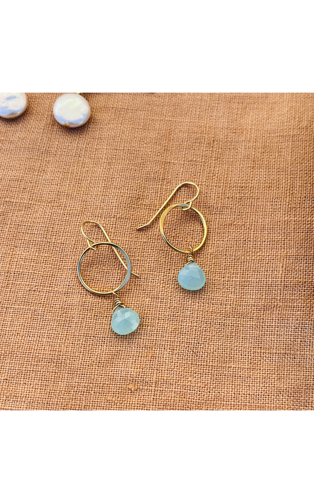 AQUA CHALCEDONY COSTA EARRINGS