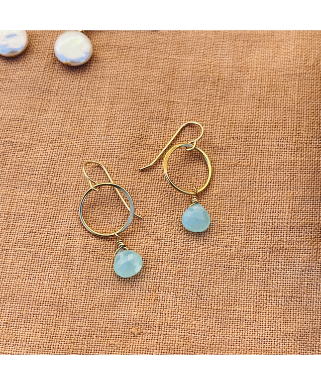 AQUA CHALCEDONY COSTA EARRINGS