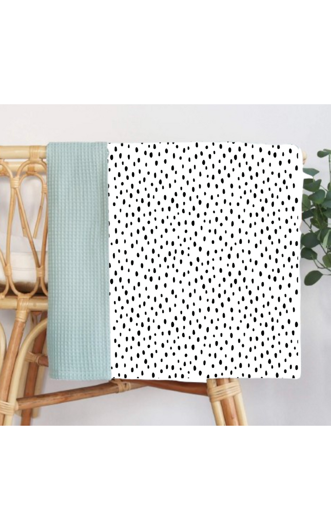 Polka Dot Muslin/Waffle Blanket