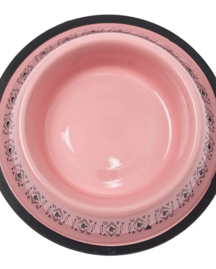 Non-Skid Boho Stainless Steel Dog Bowl – with Whimsical Unicorn Design, Silicone Base for Medium Dogs – 24oz