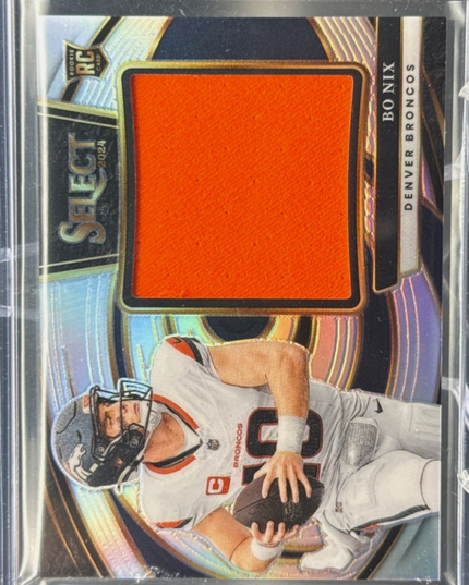 2024 Panini Select Bo Nix #JRSBNX Silver Jumbo Patch /149 Rookie RC Football Card