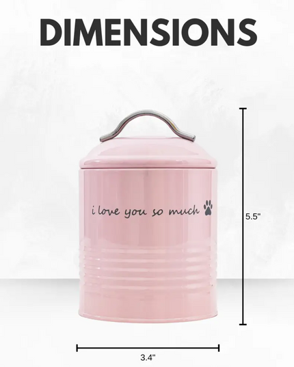 "I Love You So Much" Dog Treat Canister Gift Set – Pink & Blue