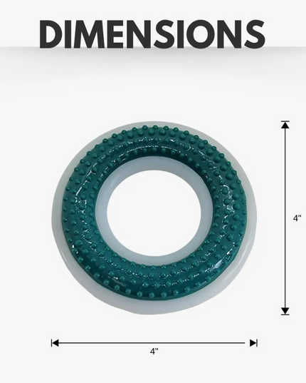 TPR & Nylon Dental Chew Ring Toy for Dogs - Ideal for Aggressive Chewers – (4" Diameter)