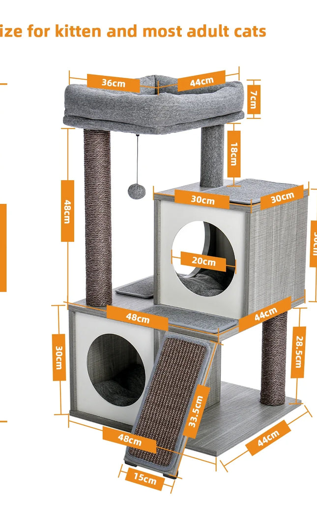 Natural Wooden Cat Tower