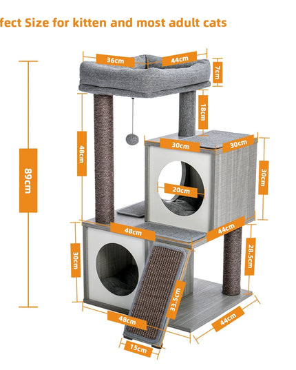 Natural Wooden Cat Tower