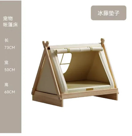 Tent Style Elevated Wooden Dog Bed
