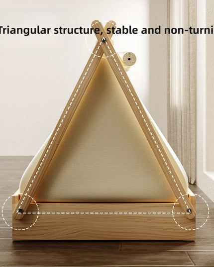 Tent Style Elevated Wooden Dog Bed