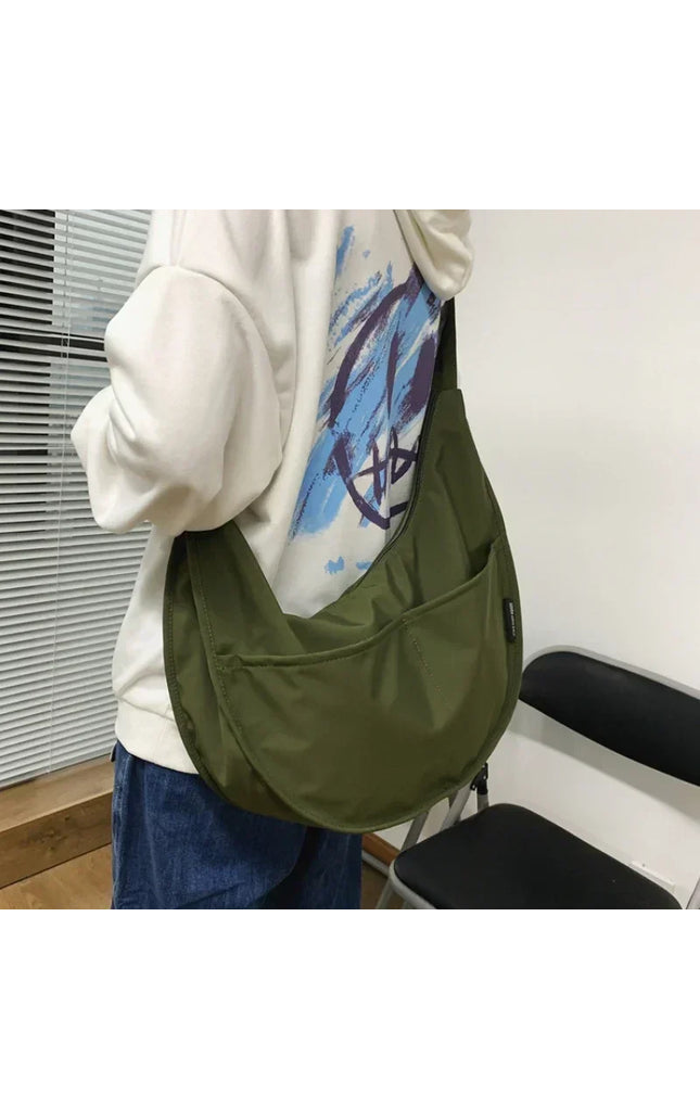 Y2k Crossbody Bags Men Large Capacity Nylon Waterproof Travel Shoulder Bags