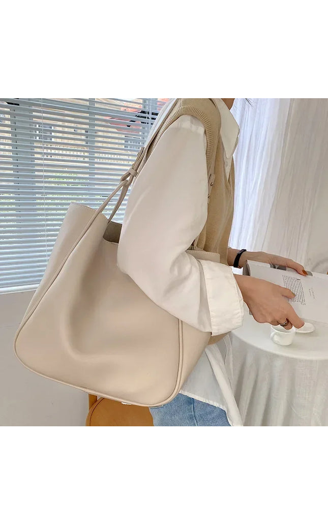 Luxury Leather Tote Bag Large Capacity Designer Handbag