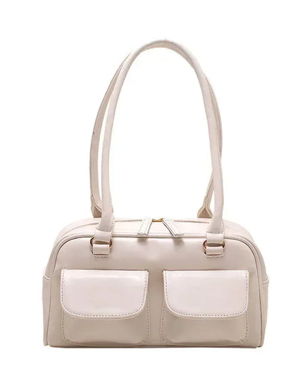 Retro Red Women's Patent Leather Satchel Hobo Bag Multi-Pocket Designer Shoulder Tote