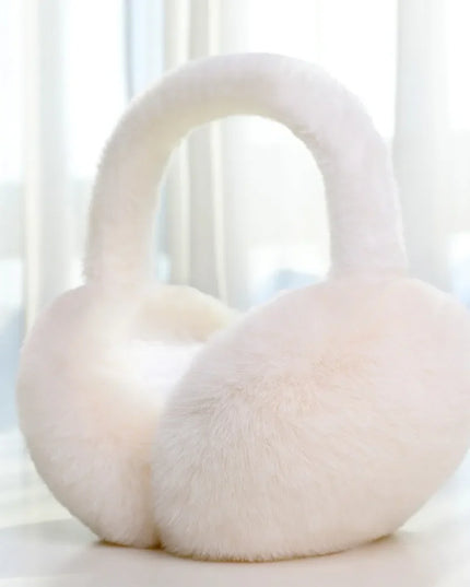 New Men Women Plush Ear Warmer Solid Color Winter Earmuffs Thickened Folding Earflap Ear Cover Outdoor Cold Protection