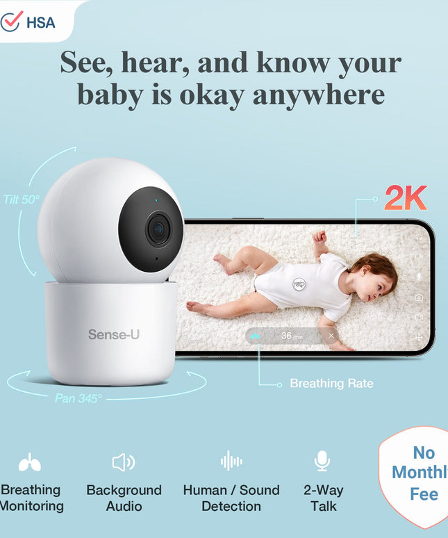 AI 2K PTZ Baby Camera Monitor
