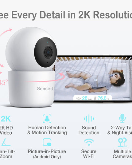 AI 2K PTZ Baby Camera Monitor