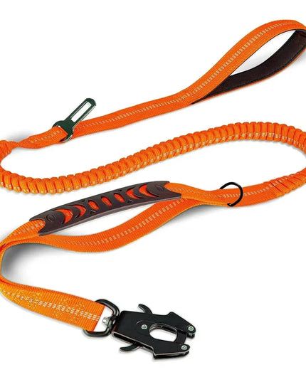 Heavy Duty Dog Leash for Large Dogs Shock Absorbing Bungee Tactical Dog Leash with 2 Padded Handle Strong No Pull Dog Leash