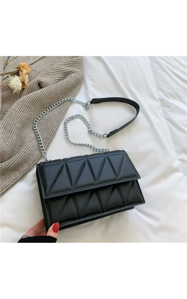 Crossbody Designer PU Leather Handbag Chain Strap