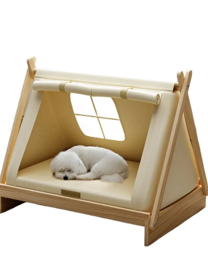 Tent Style Elevated Wooden Dog Bed