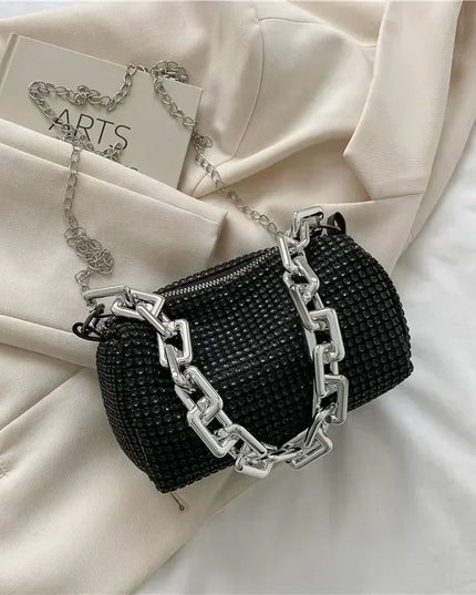 Bling Diamond Crossbody Messenger Bags for Women - Luxury Fashion Travel Shoulder Handbags Purses