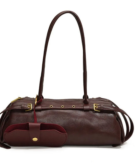 PU Leather Boston Handbag Shoulder Tote Bag