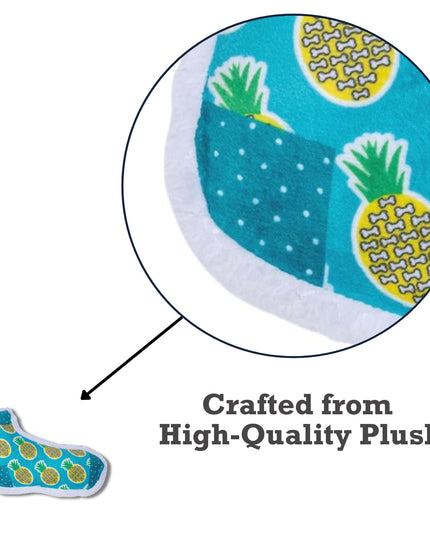 Squeaky Sock Plush Dog Toy – Whimsy Wonders Pineapple Design