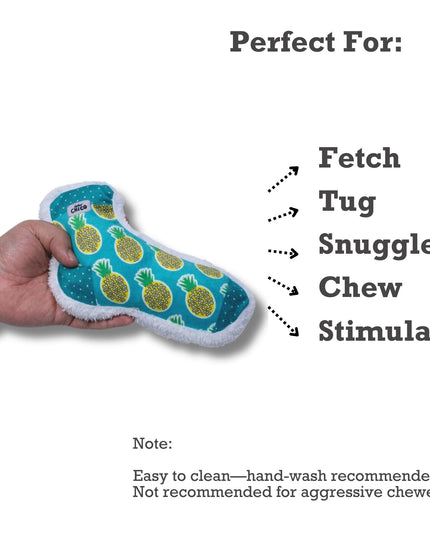 Squeaky Sock Plush Dog Toy – Whimsy Wonders Pineapple Design