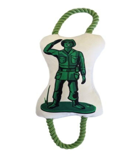 Retro Soldier with Squeaker & Crinkle Paper Plush Dog Toy