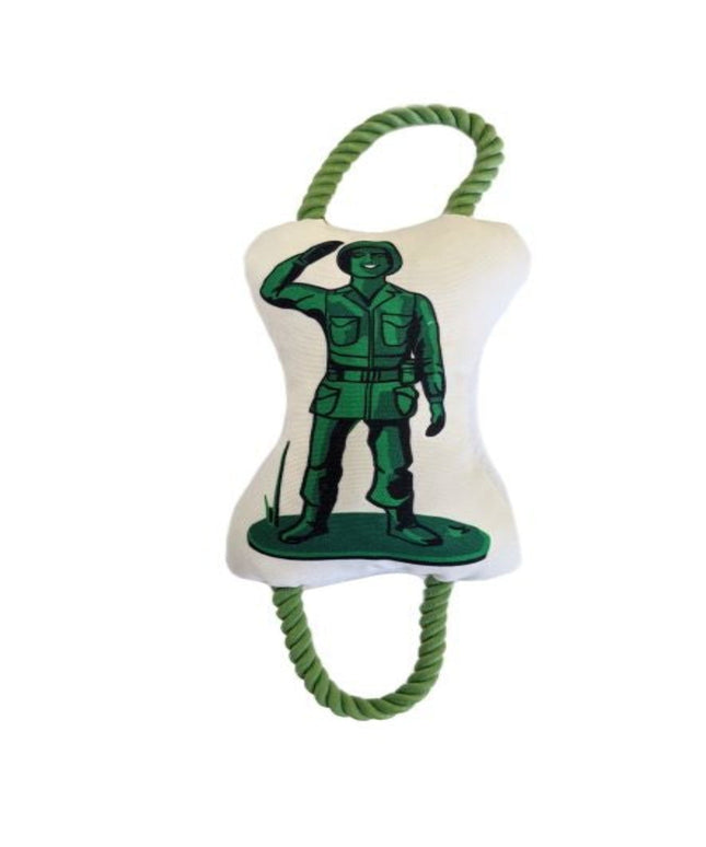 Retro Soldier with Squeaker & Crinkle Paper Plush Dog Toy