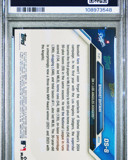 Graded 2024 Topps Now Shohei Ohtani #OS6 Offseason Baseball Card PSA 10 Gem Mint