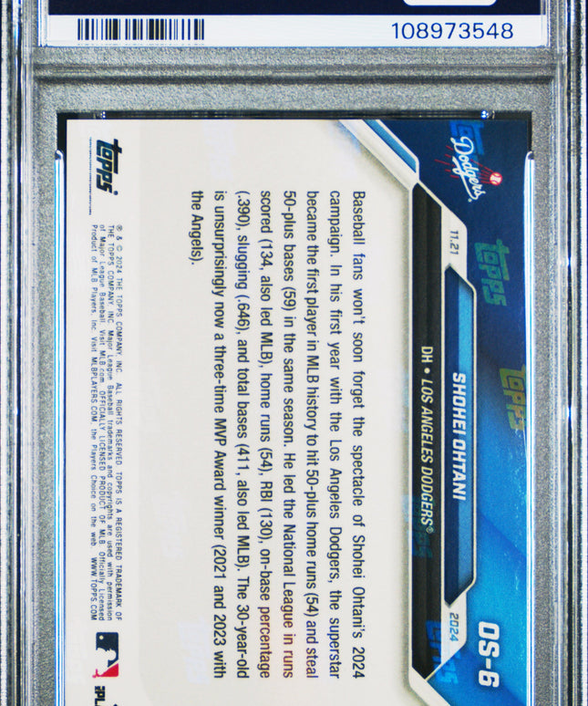 Graded 2024 Topps Now Shohei Ohtani #OS6 Offseason Baseball Card PSA 10 Gem Mint
