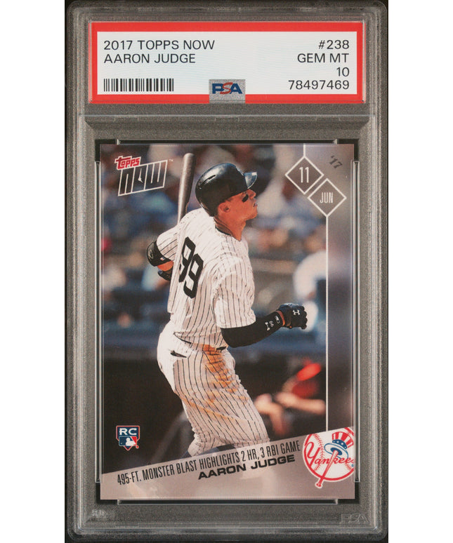 Graded 2017 Topps Now Aaron Judge #238 Rookie RC Baseball Card PSA 10 Gem Mint