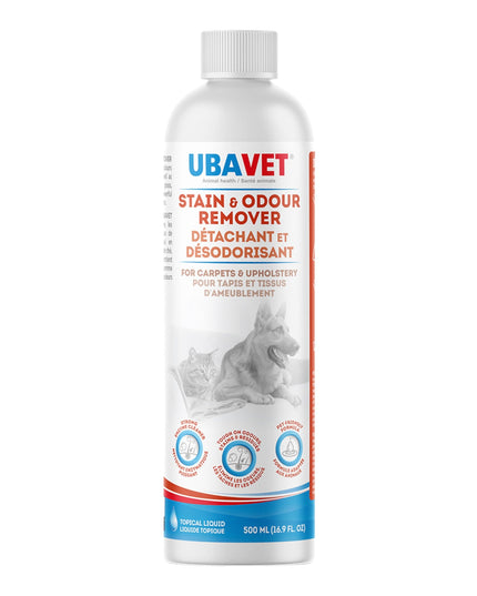 UBAVET Stain and Odor Remover for Dogs & Cats – Powerful Enzyme Cleaner – (16.9 fl oz / 500ml)