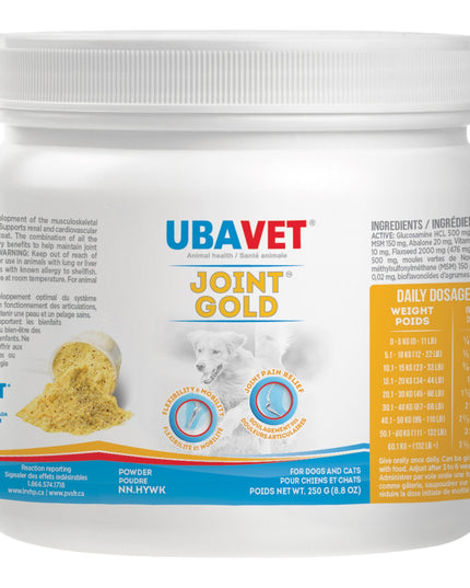 UBAVET Joint Gold Joint Care Powder for Dogs & Cats – 8.8 oz (250g)