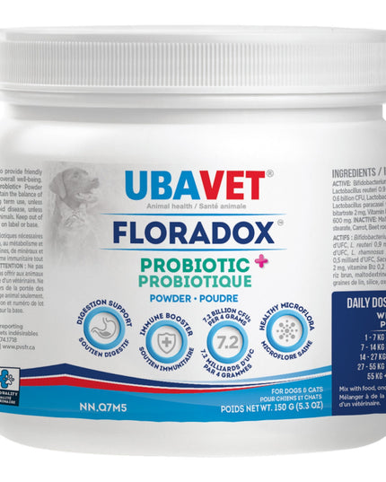 UBAVET Floradox Probiotic Powder for Dogs & Cats – Supplement for Digestive & Immune Health – 5.3 oz (150g)