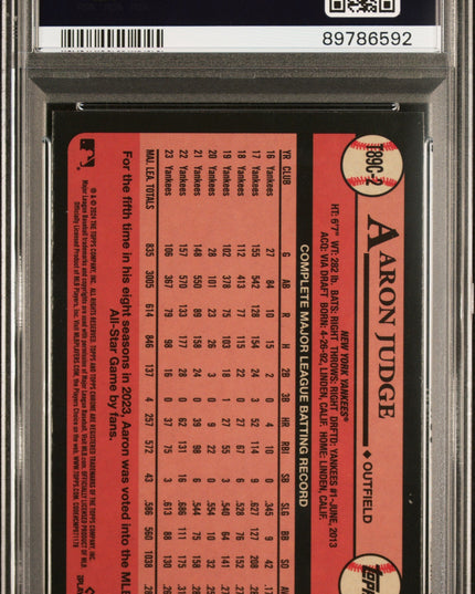 Graded 2024 Topps Silver Pack Aaron Judge #T89C2 Baseball Card PSA 10 Gem Mint