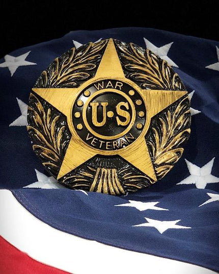 US War Veteran Grave Marker & Flag Holder with Aluminum Ground Spike