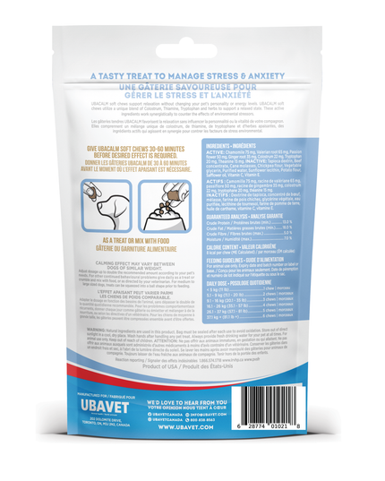 UBAVET Ubacalm Calming and Stress Relief Soft Dog Chews