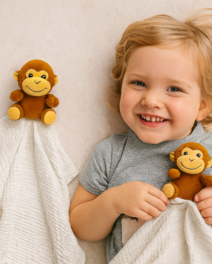 Monkey Lovey Security Blanket – Soft Comfort Toy for Babies & Toddlers | Me Lovey™