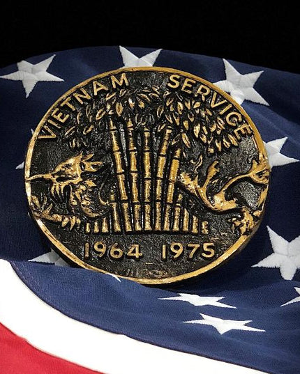 Vietnam Service Grave Marker & Flag Holder with Aluminum Ground Spike