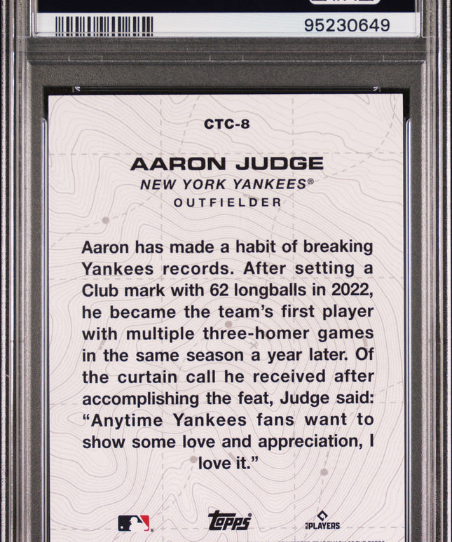 Graded 2024 Topps Aaron Judge #CTC8 City to City Blue Baseball Card PSA 10 Gem Mint