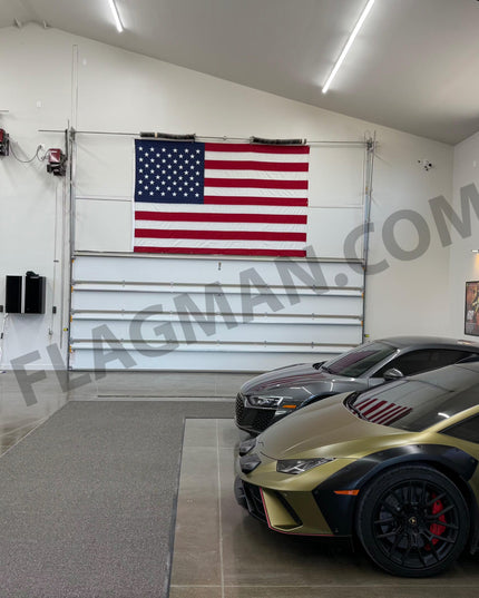 Polyester American Flag with Grommets Along Edges for Wall Hanging - Indoor or Outdoor *Made in USA*