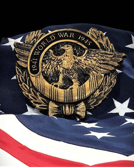 WWII Veteran Grave Marker & Flag Holder with Aluminum Ground Spike