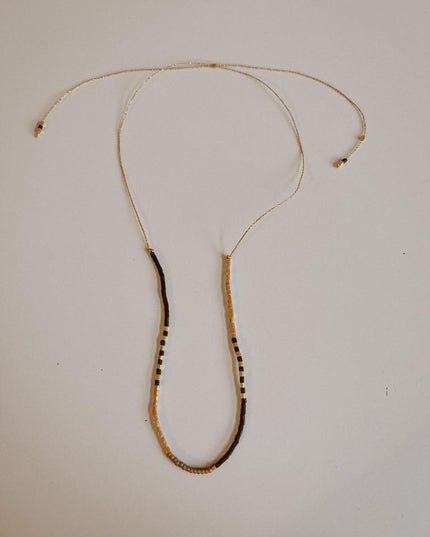 Gold Beaded Necklace and Bracelet Set