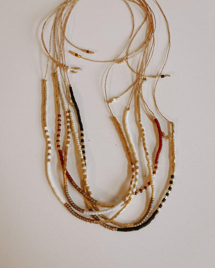 Gold Beaded Necklace and Bracelet Set