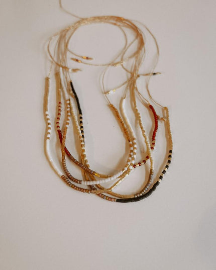 Gold Beaded Necklace and Bracelet Set